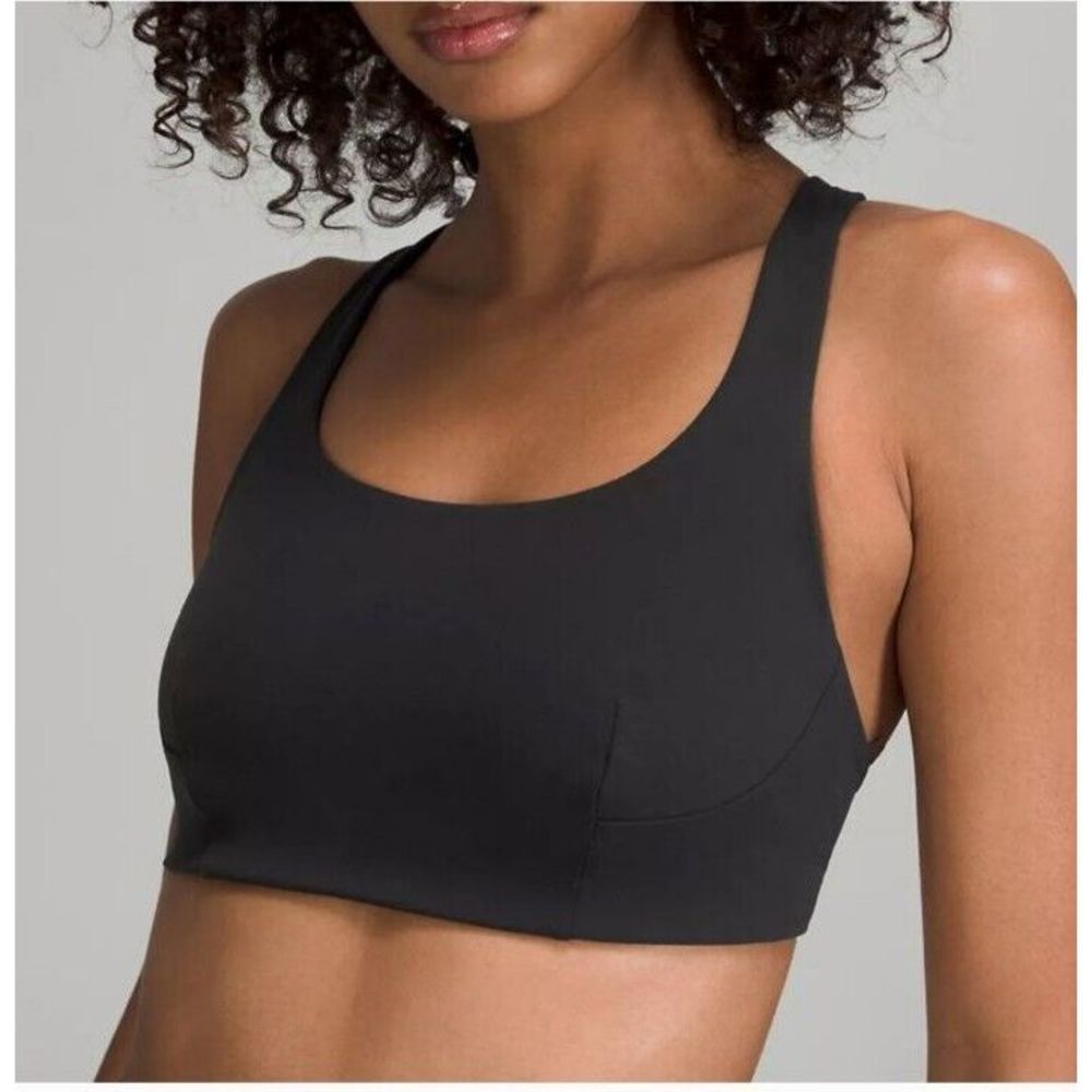 Lululemon Wunder Train Sports Bra Black Size 12 Padded Racerback Long Line